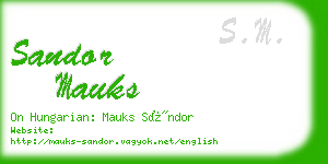 sandor mauks business card